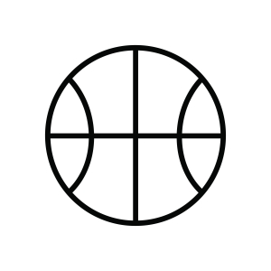 Basic Basketball Outline SVG Cut File, Instant Download Basketball SVG