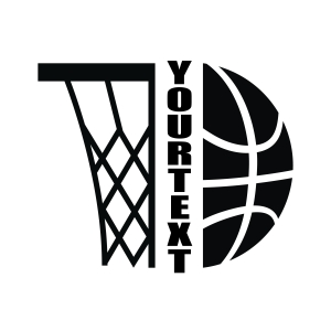Half Basketball Hoops Monogram SVG Cut File Basketball SVG