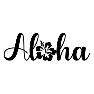 Aloha Black Lettering SVG, Hawaii SVG Cut File USA SVG