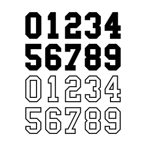 Sport Numbers SVG Cut File, Black Numbers SVG Bundle Symbols