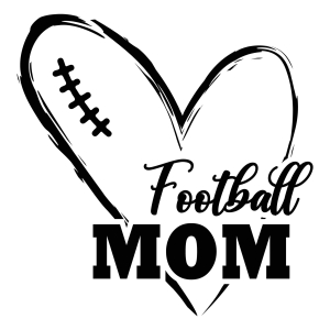 Black Distressed Football Heart Mom SVG Football SVG