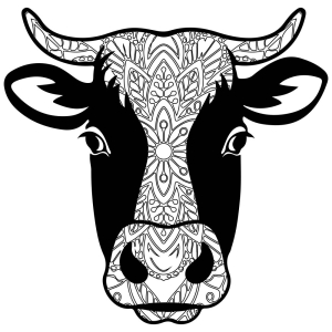 Mandala Cow SVG Cut File, Zentangle Cow SVG Wild & Jungle Animals SVG