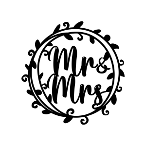 Mr & Mrs in Circle Sign SVG Cut File Wedding SVG