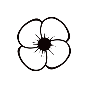 Basic Black Poppy Flower SVG Cut File Flower SVG
