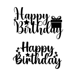 2 Happy Birthday SVG Cake Toppers Cake Topper SVG
