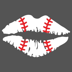 White Baseball Lips SVG Cut File, Instant Download Baseball SVG