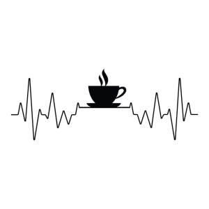 Coffee Cup Heartbeat SVG Cut File, Coffee Heartbeat Vector Files Coffee and Tea SVG