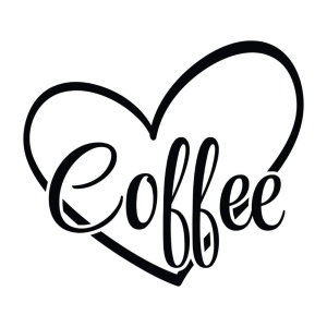 Coffee Clipart Black And White Heart