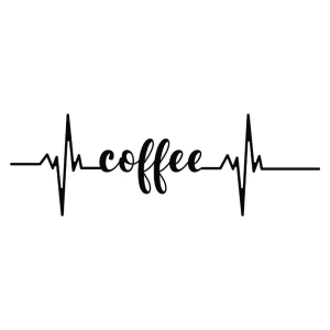 Coffee Heartbeat SVG Cut File, Coffee Lover SVG Instant Download Coffee and Tea SVG