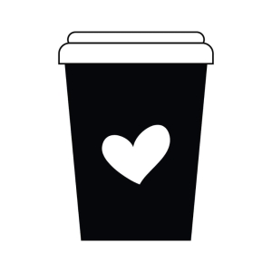 To Go Coffee Cup Heart SVG, Coffee Cup With Heart Clipart Coffee and Tea SVG