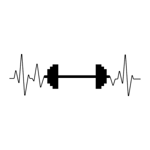 Dumbbell with Heartbeat SVG Cut File, Instant Download Fitness SVG