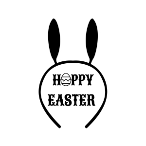Happy Easter Hair Crown Bunny SVG Cut File Easter Day SVG