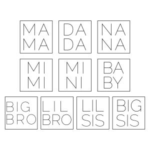 BIG Family Name in Square SVG BUNDLE T-shirt SVG