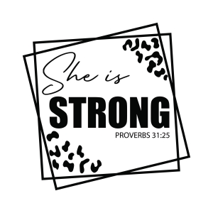 Double Rectangle She Is Strong SVG Cut File Christian SVG