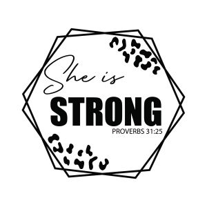 Hexagon She Is Strong SVG Cut File, She Is Strong Instant Download Christian SVG