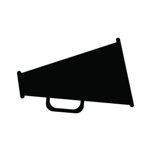 Megaphone Silhouette SVG Cut File, Instant Download Objects and Shapes