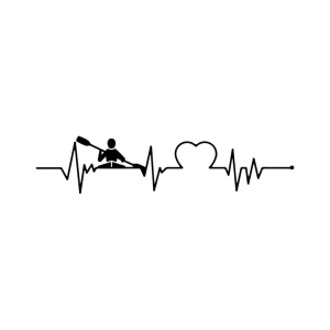 Kayak Heartbeat SVG Cut File, EKG Kayaking SVG Kayak SVG