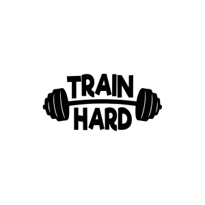 Train Hard SVG Cut File, Gym SVG Fitness SVG