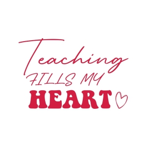Teaching Fills My Heart SVG, Teacher SVG Vector Files Valentine's Day SVG