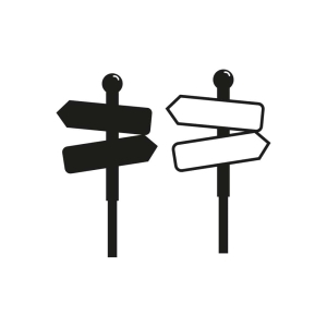 Black and White Directional Arrow Signs SVG Cut File Street Signs