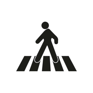 Black Crosswalk & Pedestrian Sign SVG Cut File Street Signs