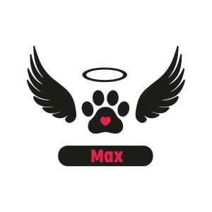 Dog Angel Wings Monogram SVG, Memorial SVG Pets SVG