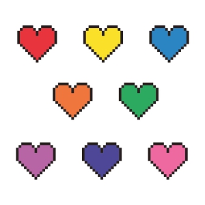 Pixel Heart Bundle SVG Cut File Geometric Patterns