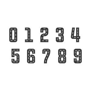 Race Track & Road Numbers SVG Cut File Font