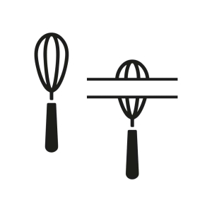 Whisk Vector & Whisk Monogram SVG Cut File Kitchen Utensils