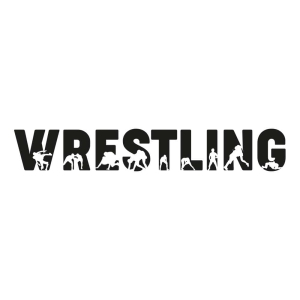 Wrestling Word with Wrestler SVG Cut File Sports SVG