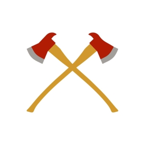 Color Firefighter Cross Axe SVG, Crossed Axes SVG Vector Files Firefighter SVG