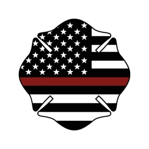 Firefighter Logo Covered with Flag SVG, USA Firefighter Logo SVG Firefighter SVG