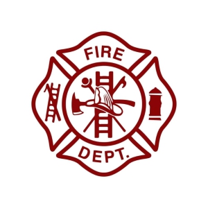Red Firefighter Department Logo SVG, Fireman Red Logo SVG Firefighter SVG