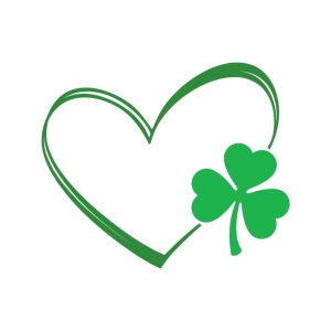 Doodle Heart Shamrock SVG, Clover Leaf Vector Files St Patrick's Day SVG
