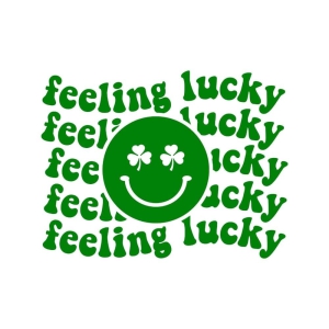 Feeling Lucky SVG for Shirts with Smiley Face, Cricut & Silhouette Files St Patrick's Day SVG
