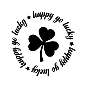 Happy Go Lucky with Shamrock SVG, Clover Wreath Clipart St Patrick's Day SVG