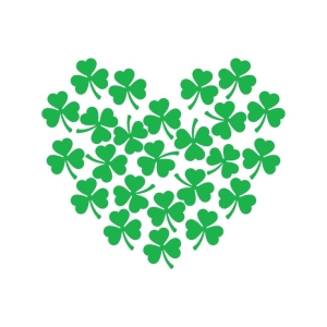 Heart Made from Shamrock SVG, Clover Love SVG Cut File St Patrick's Day SVG
