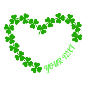 Monogram Heart with Shamrock SVG, Clover Wreath SVG St Patrick's Day SVG