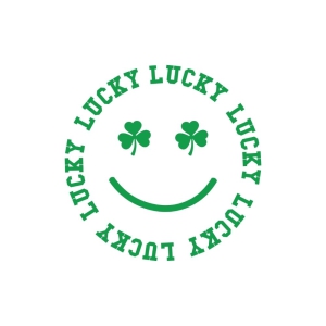 Lucky Smiley Face SVG, Lucky Retro Smile SVG St Patrick's Day SVG