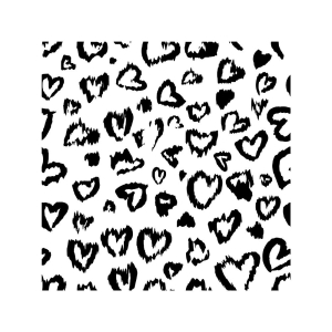 Black Brush Hearts Pattern SVG, Handdrawn Heart Pattern Print Background Patterns