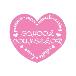 School Counselor Pink Heart SVG School SVG