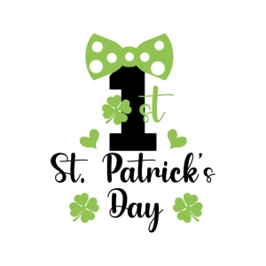 1st St Patrick's Day SVG Cut File, Baby Onesie Vector Files St Patrick's Day SVG