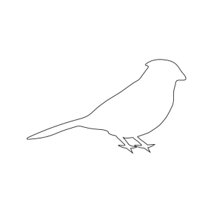 Cardinal Outline SVG File, Cardinal Vector Instant Download Bird SVG