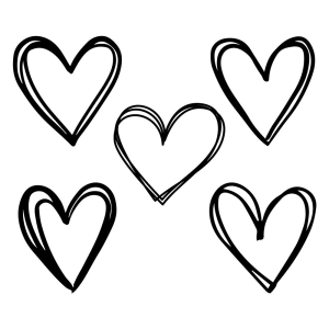Doodle Heart SVG Bundle, Hand Drawn Hearts SVG Bundle Valentine's Day SVG