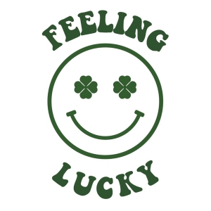 Feeling Lucky with Smiley Face SVG, Retro Smile SVG St Patrick's Day SVG