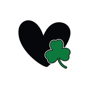 Black Heart Shamrock SVG, Shamrock Love SVG St Patrick's Day SVG