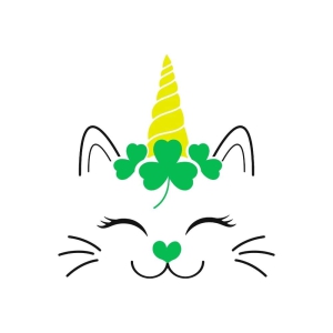 Cat Shamrock SVG, St Patrick's Cat SVG Cut File St Patrick's Day SVG