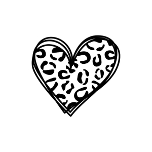 Doodle Leopard Heart SVG Leopard Print SVG