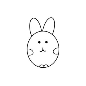 Cute Easter Bunny Outline SVG Cut File Easter Day SVG
