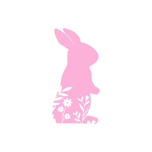 Floral Bunny SVG, Easter Rabbit SVG Cut File Easter Day SVG